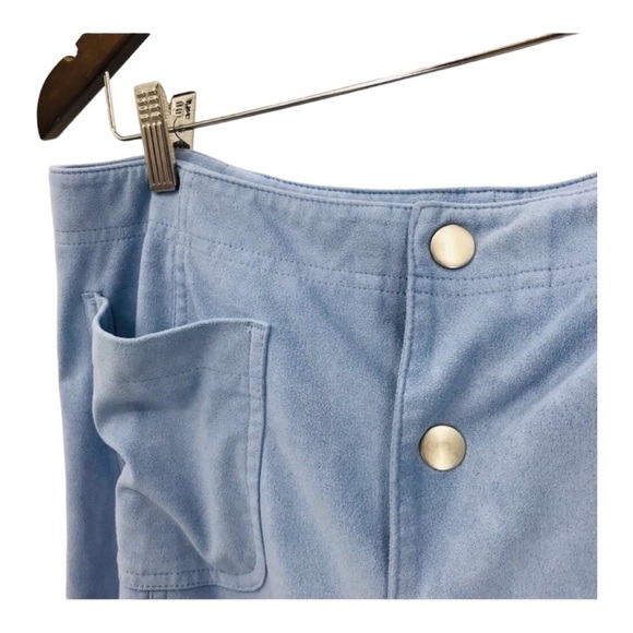 4/$45 BELLE SKY Vintage Pale Blue Sueded Look Flared Mini Length Skirt Curvy 14 - Picture 3 of 7